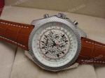 Breitling Bentley B06 Chronograph Steel White Face Brown Leather